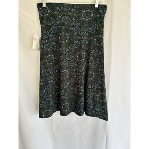Lularoe Azure Skirt Green Blue Paisley Print Pretty Summer NWT Size Medium